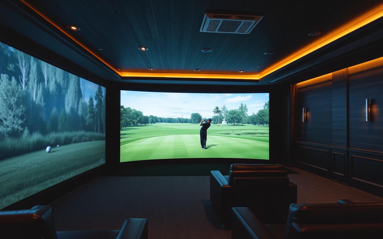 Golf Simulator Lounge — intelligent residence walkthrough