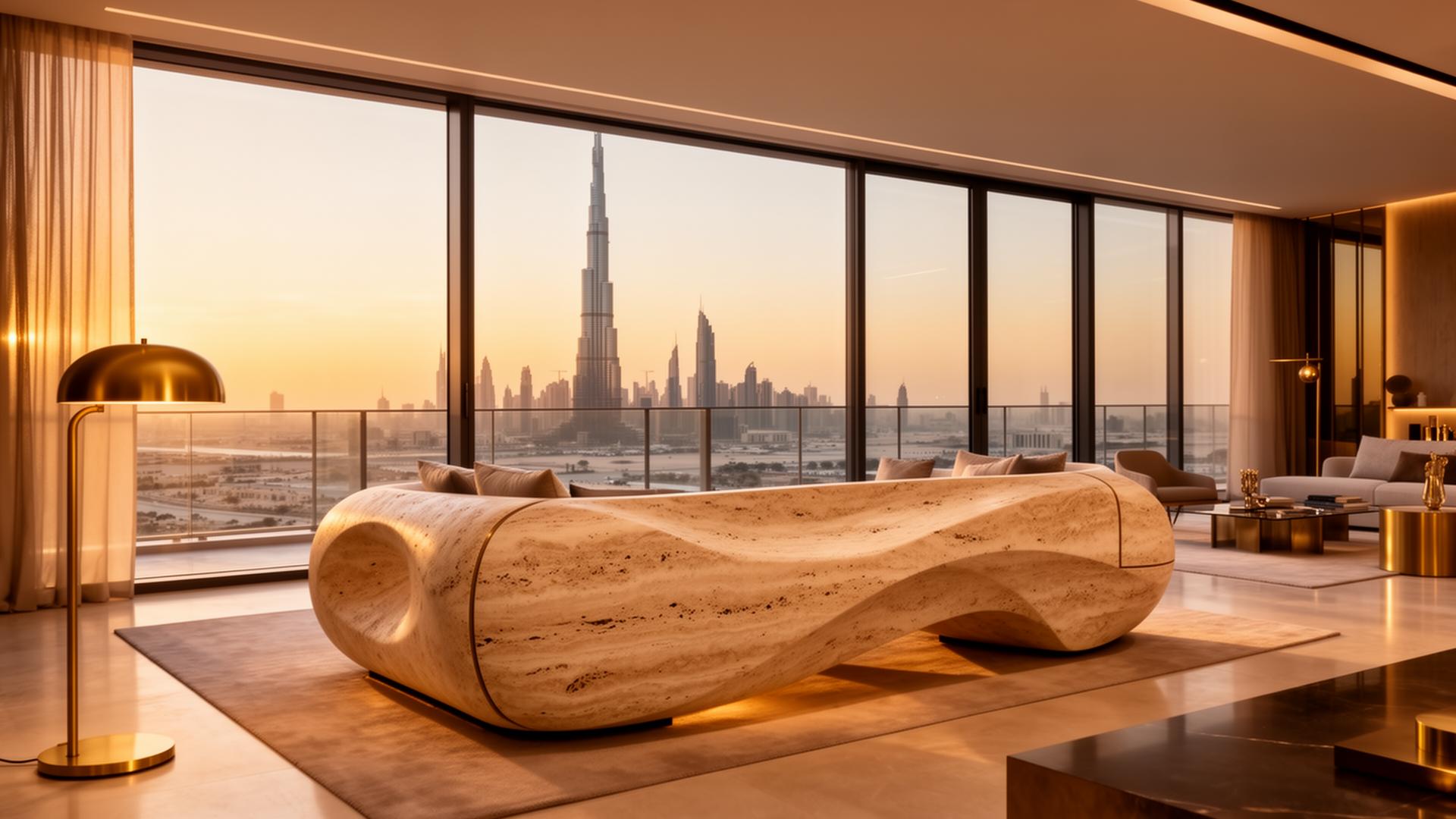 Functional fixed-point sensors integrated into a Dubai penthouse living room
